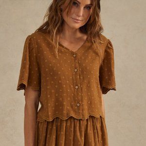 Rylee + Cru Brass Cleo Top, Women's, NWT